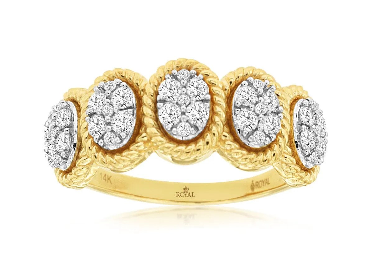 14K Yellow Gold Diamond Fashion Ring