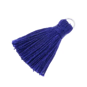 3.5cm  DIY Handmade Tassels, Short Handmade Tassels for jewelry making Necklace Earrings Sapphire Blue,10pcs/lot