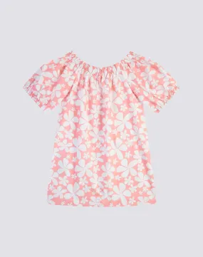 ABITO OFF SHOULDER CON STAMPA ROLLING FLOWER