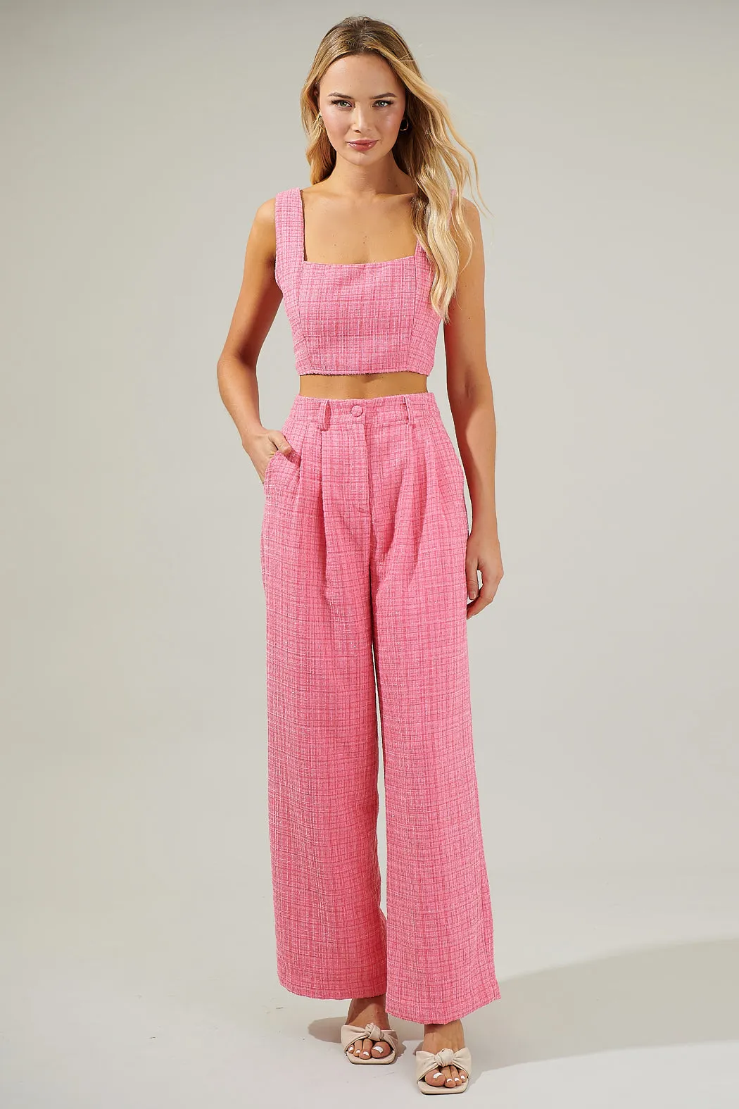 Adriella Tweed Wide Pants