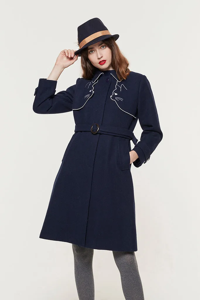 Ailurophile Wool Trench Coat