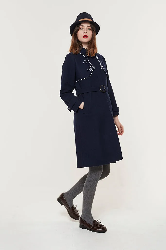 Ailurophile Wool Trench Coat