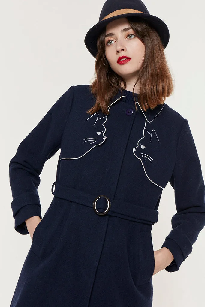 Ailurophile Wool Trench Coat