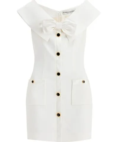 ALESSANDRA RICH mini cady dress with maxi collar