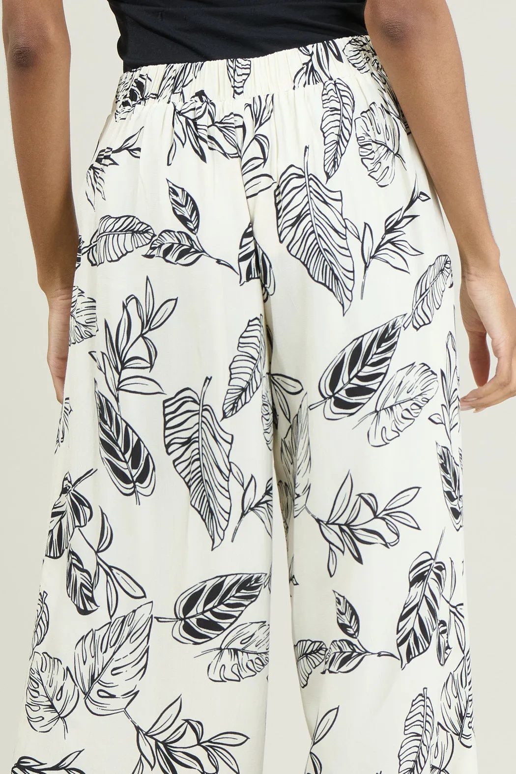 Another Day In Paradise Tropical Print Wide Leg Pants