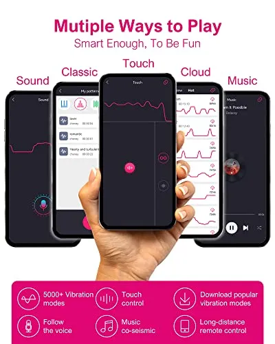 APP Remote Control G-spot Panty Vibrator, Pink Fun Long Distance Bluetooth Wearable, Rechargerable Adult Sex Toys More Than 10 V