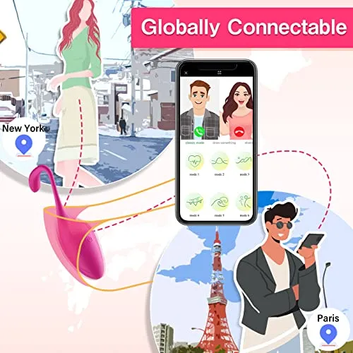 APP Remote Control G-spot Panty Vibrator, Pink Fun Long Distance Bluetooth Wearable, Rechargerable Adult Sex Toys More Than 10 V