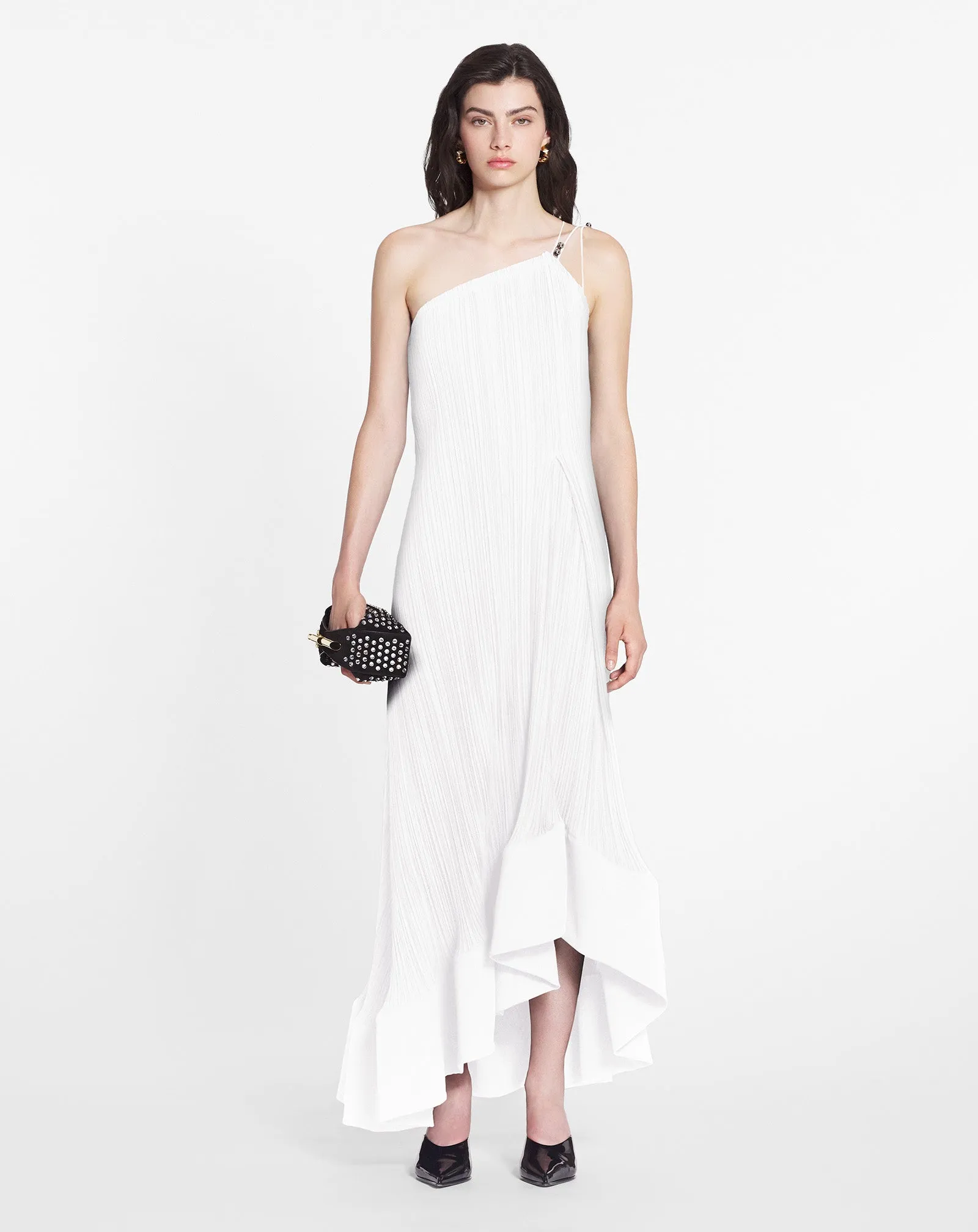 ASYMMETRICAL PLEATED DRESS