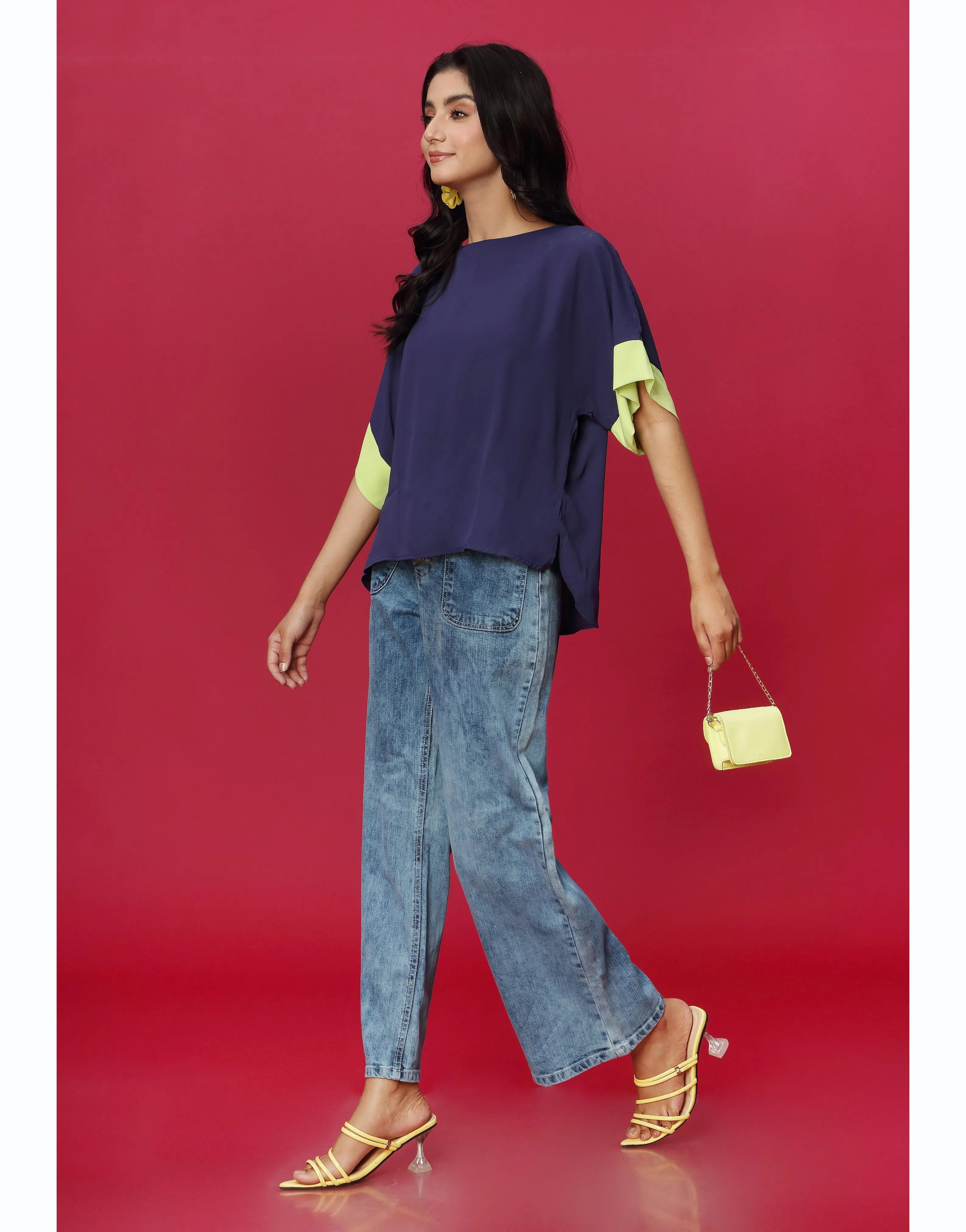 Baggy Sleeves Top in Blue