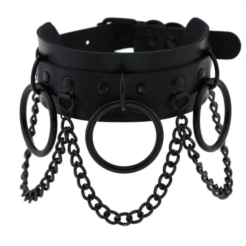 Black Gothic Punk Choker Goth Chain Collar