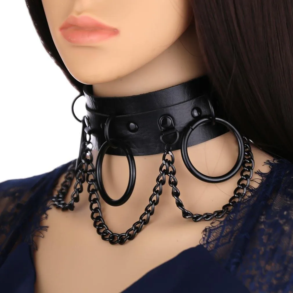 Black Gothic Punk Choker Goth Chain Collar