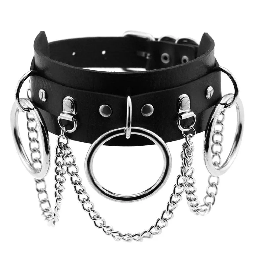 Black Gothic Punk Choker Goth Chain Collar