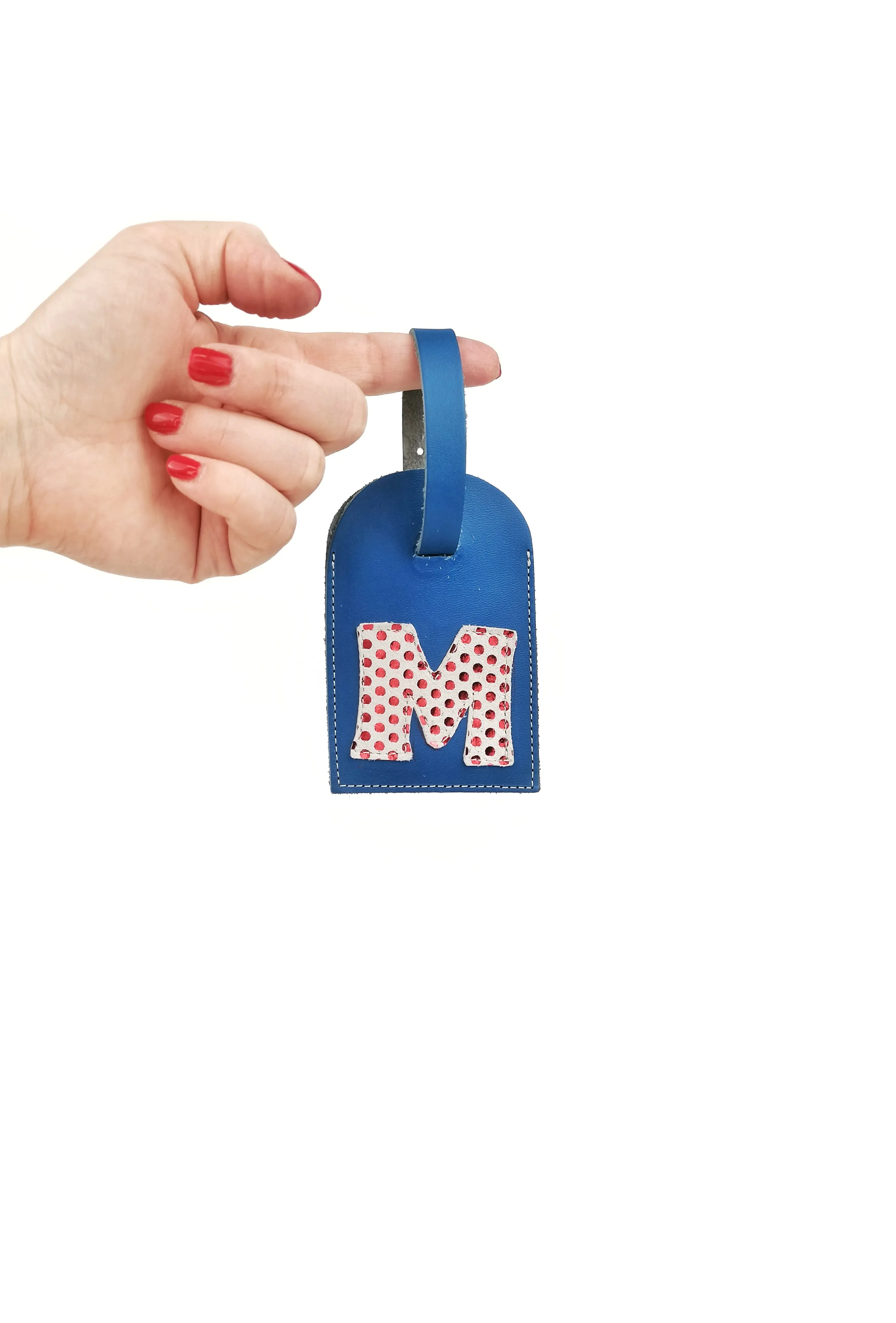 BLUE/ POLKA-DOT TRAVEL TAG