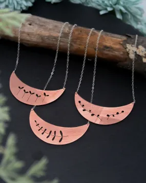 Botanical large Moon necklace