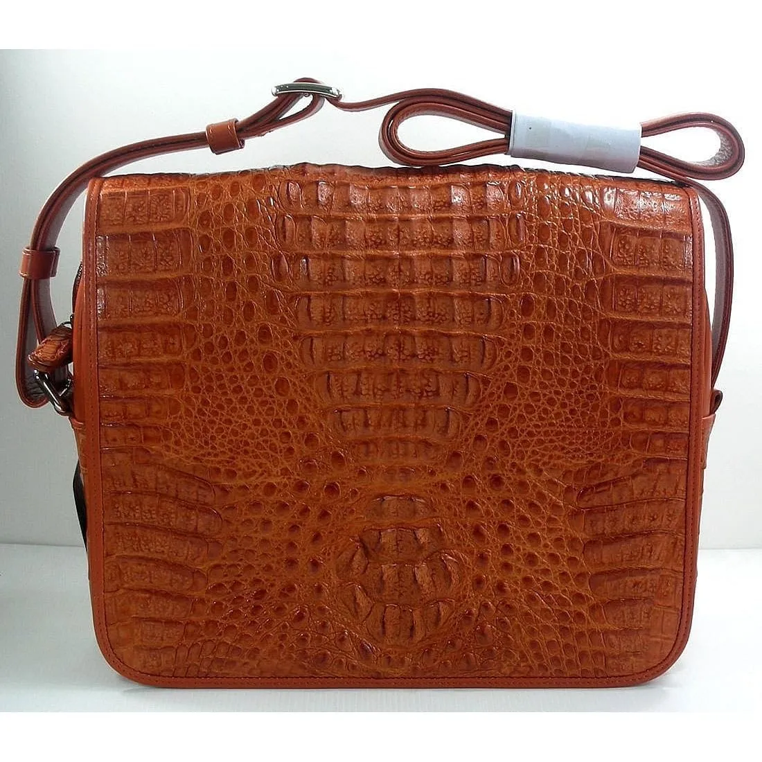 Brown Crocodile Mens Shoulder Bag