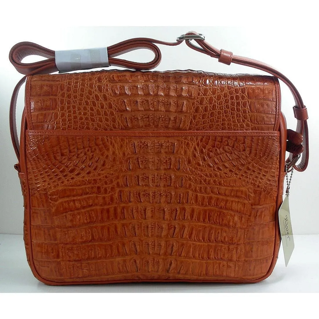 Brown Crocodile Mens Shoulder Bag