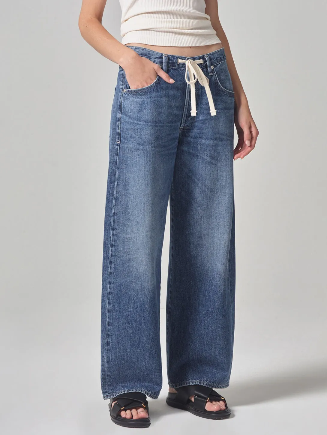 Brynn Drawstring Trouser Jean - Atlantis