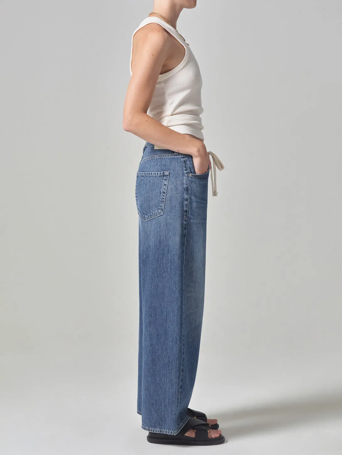 Brynn Drawstring Trouser Jean - Atlantis