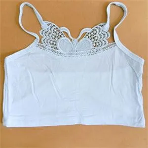 Butterfly Appliques Women Tube Tops Cotton Blend Lace Decor Sleeveless Tube Tops For Women Pullovers SM6