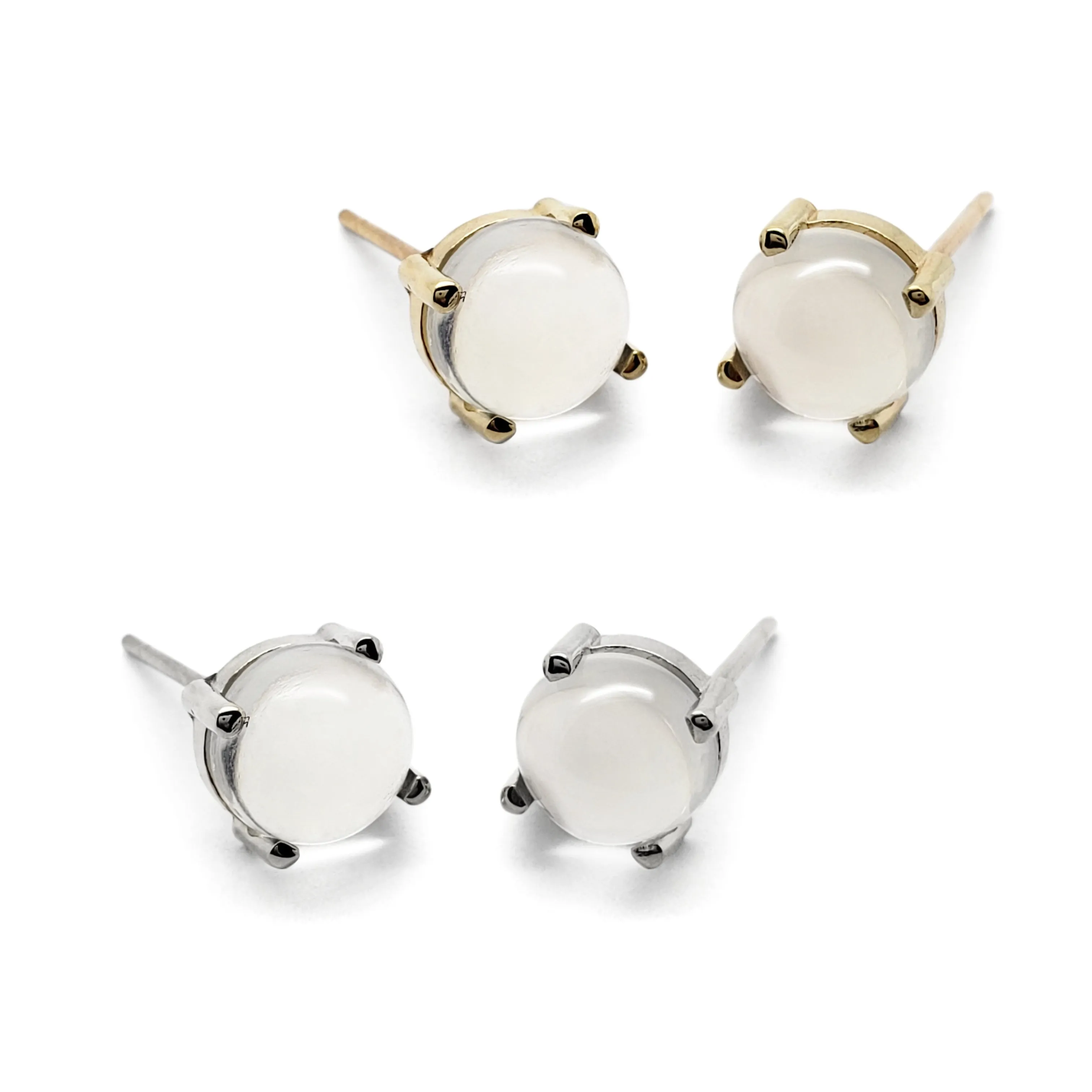 Cabochon Moonstone Studs | Large