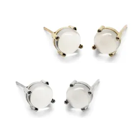 Cabochon Moonstone Studs | Large