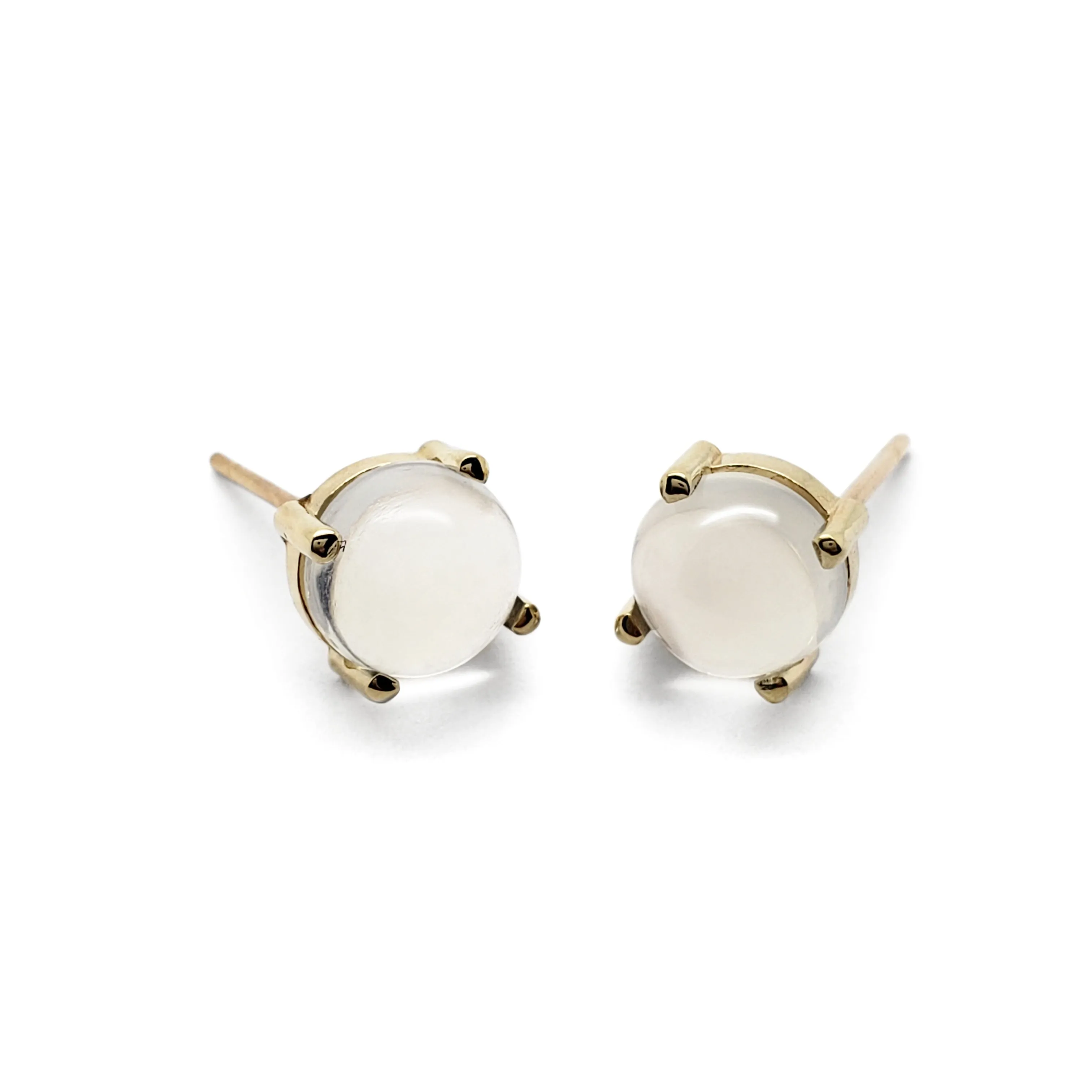 Cabochon Moonstone Studs | Large