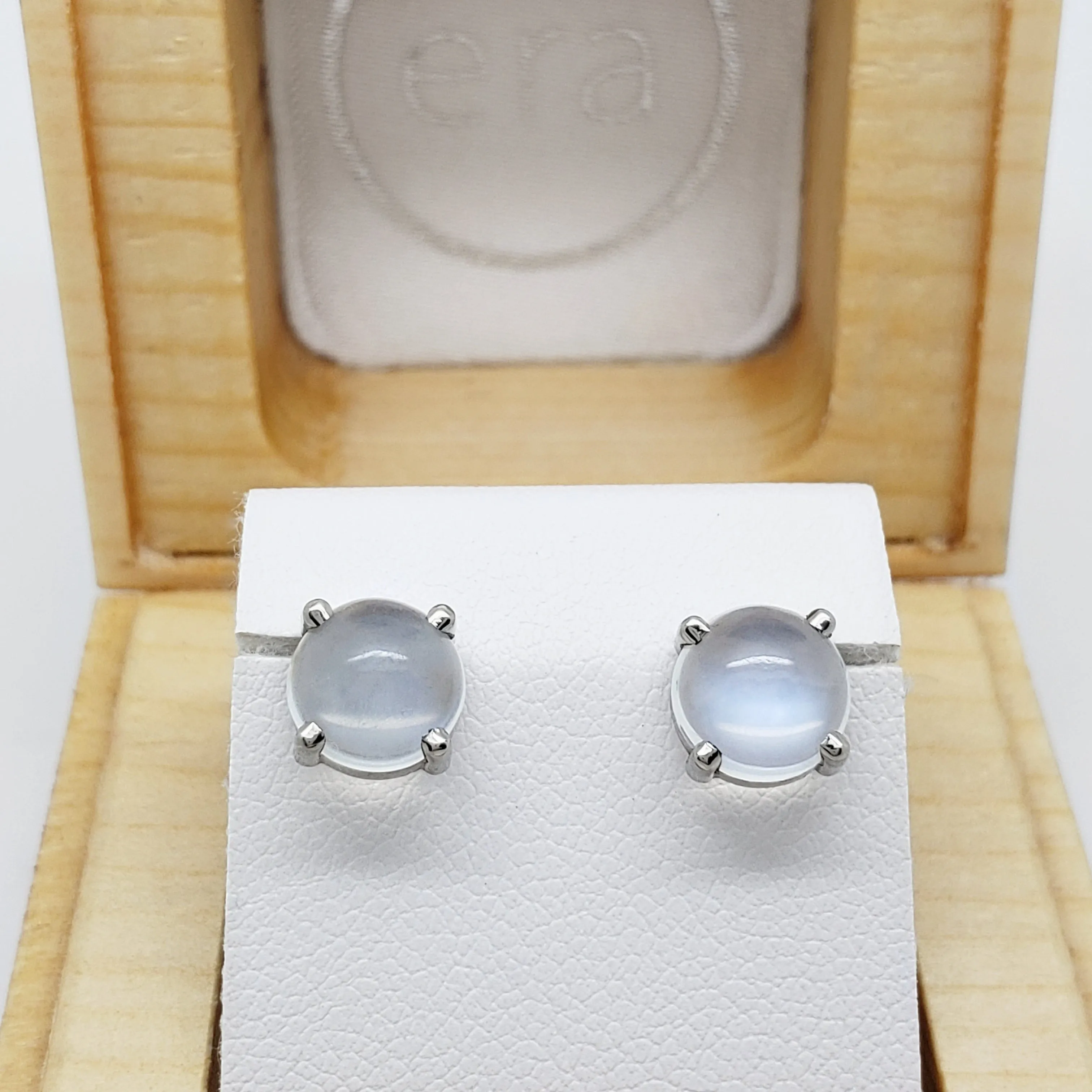 Cabochon Moonstone Studs | Large