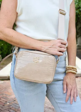 Campbell Camera Crossbody Taupe Patent