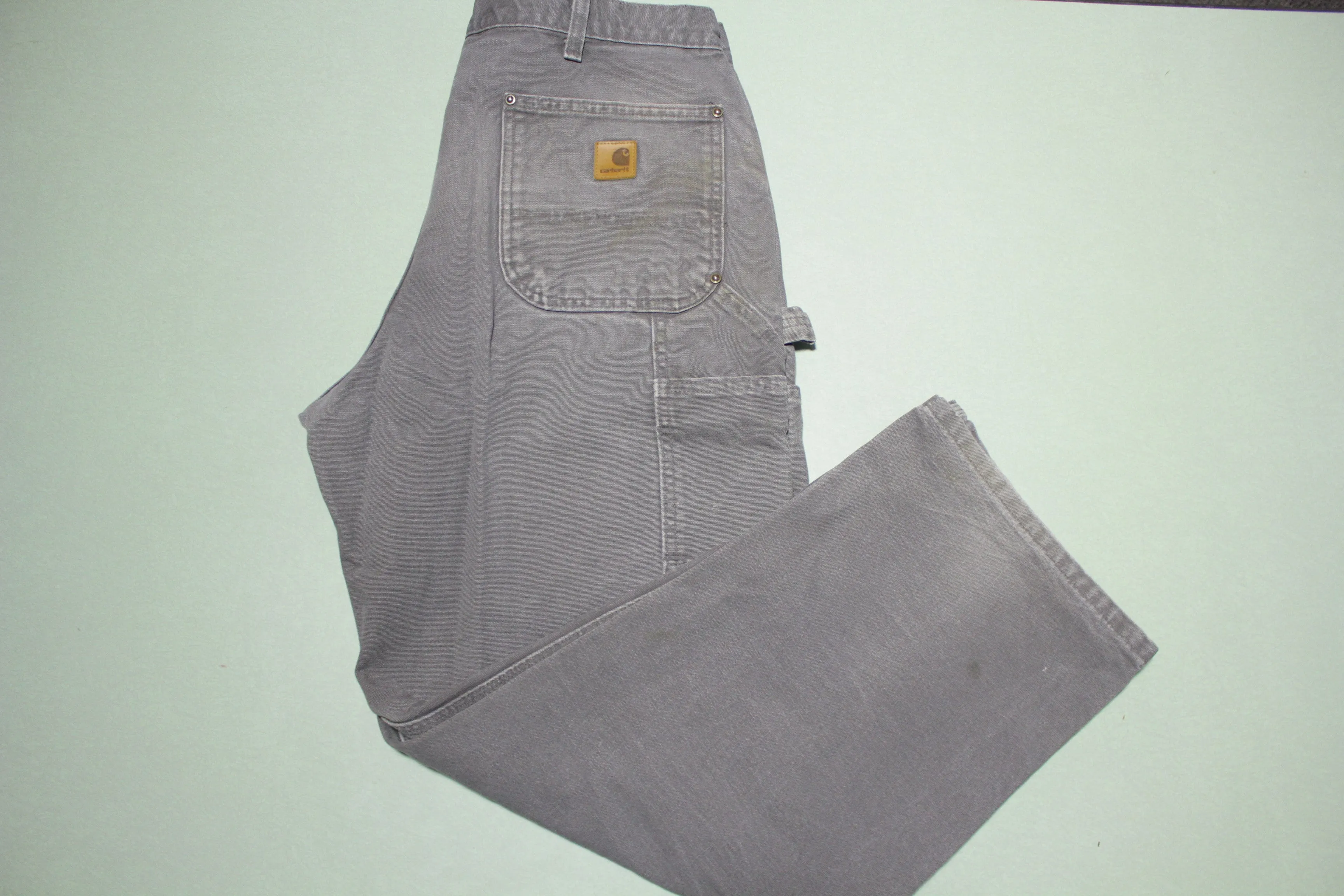 Carhartt B136 GVL Dungaree Fit Double Knee Carpenter Canvas Work Pants 34x29