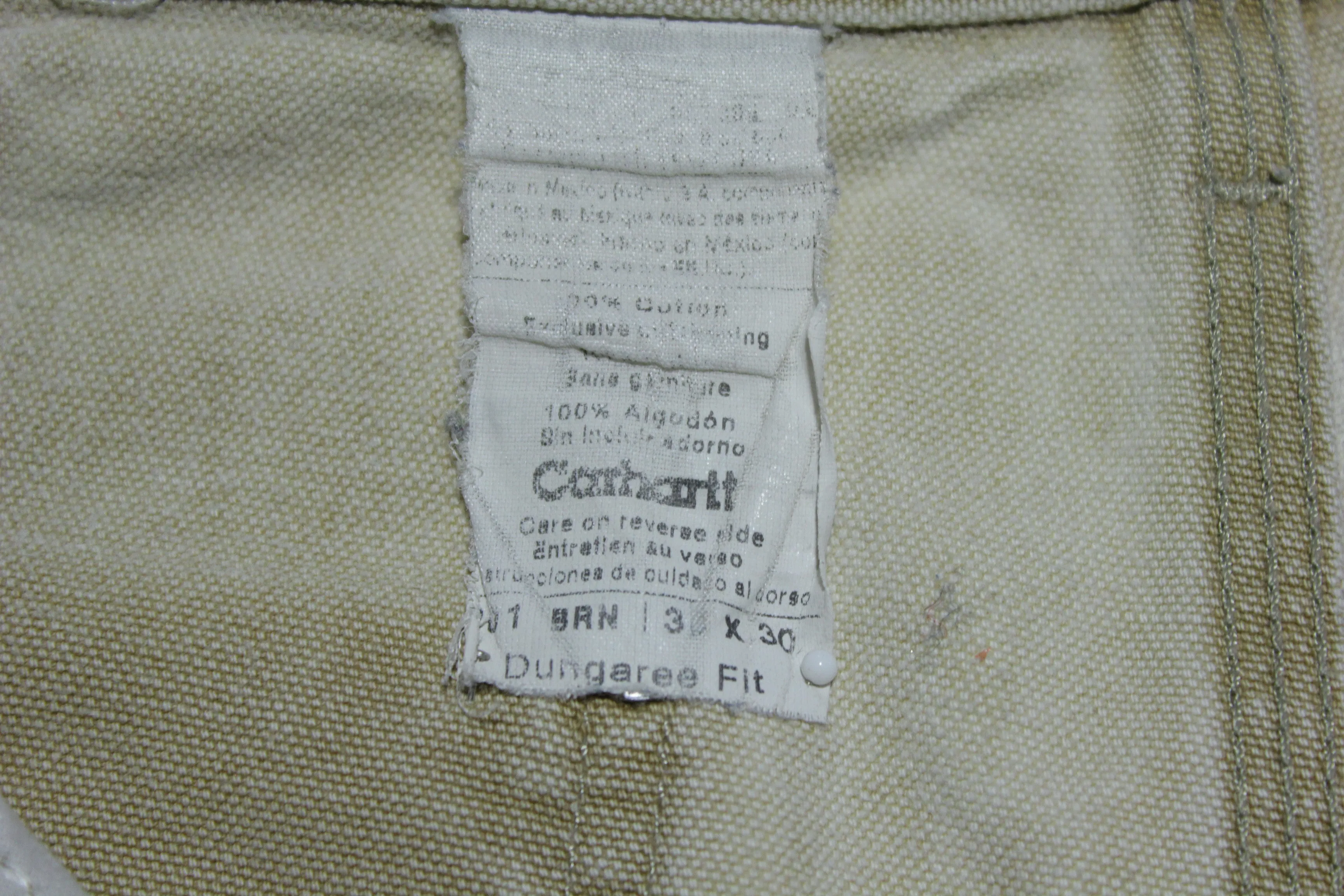 Carhartt Vintage Destroyed B01 Double Knee Front Work Construction Utility Pants BRN