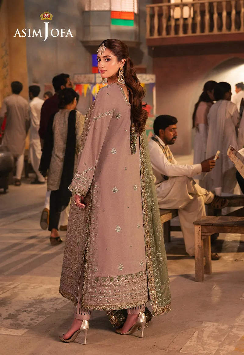 Chamkeeli by Asim Jofa Embroidered Twisted Silk Unstitched 3Pc Suit AJKK-08