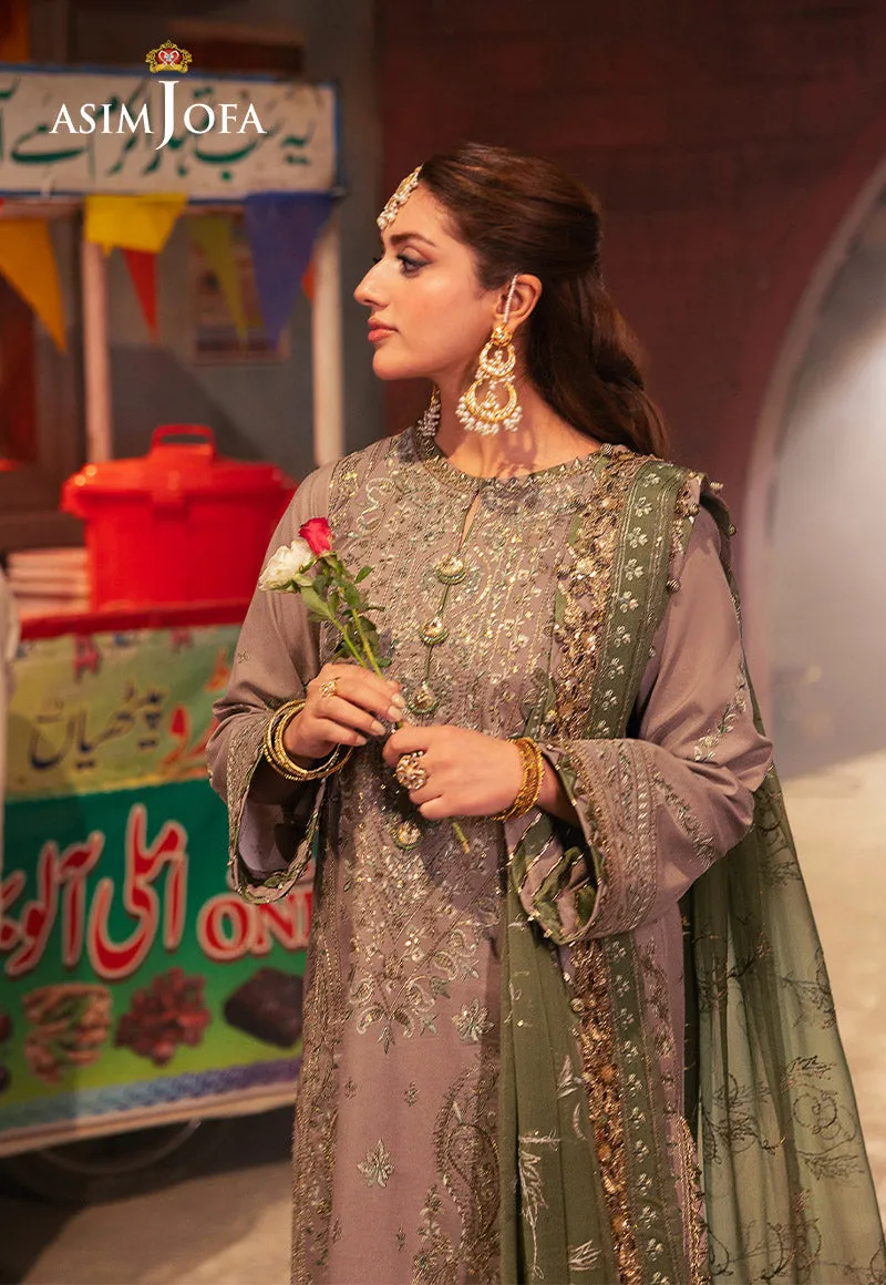 Chamkeeli by Asim Jofa Embroidered Twisted Silk Unstitched 3Pc Suit AJKK-08