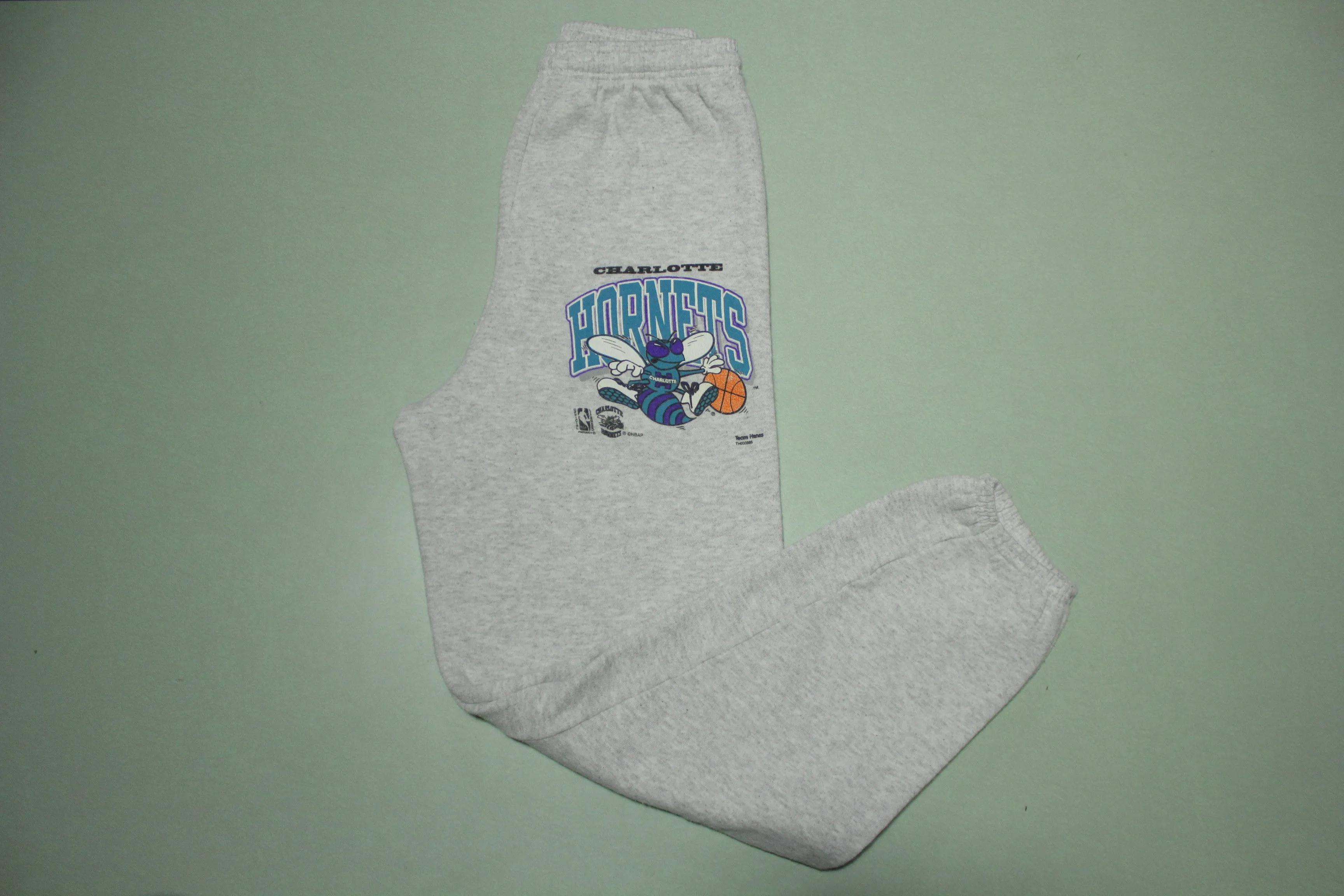 Charlotte Hornets Vintage 90s Team Hanes Gray Sweatpants