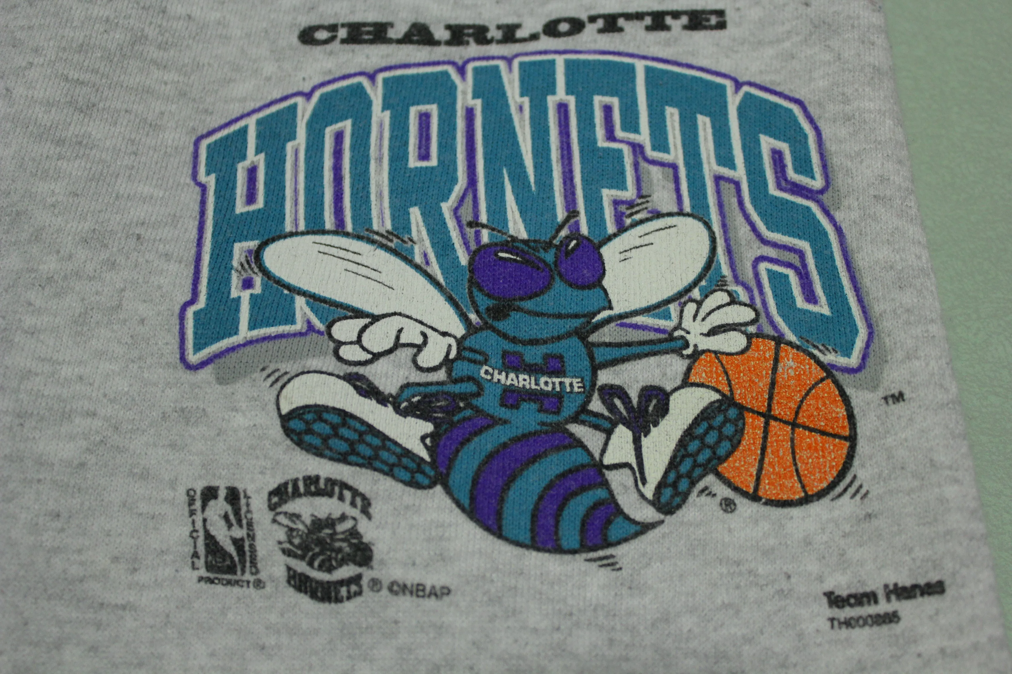 Charlotte Hornets Vintage 90s Team Hanes Gray Sweatpants