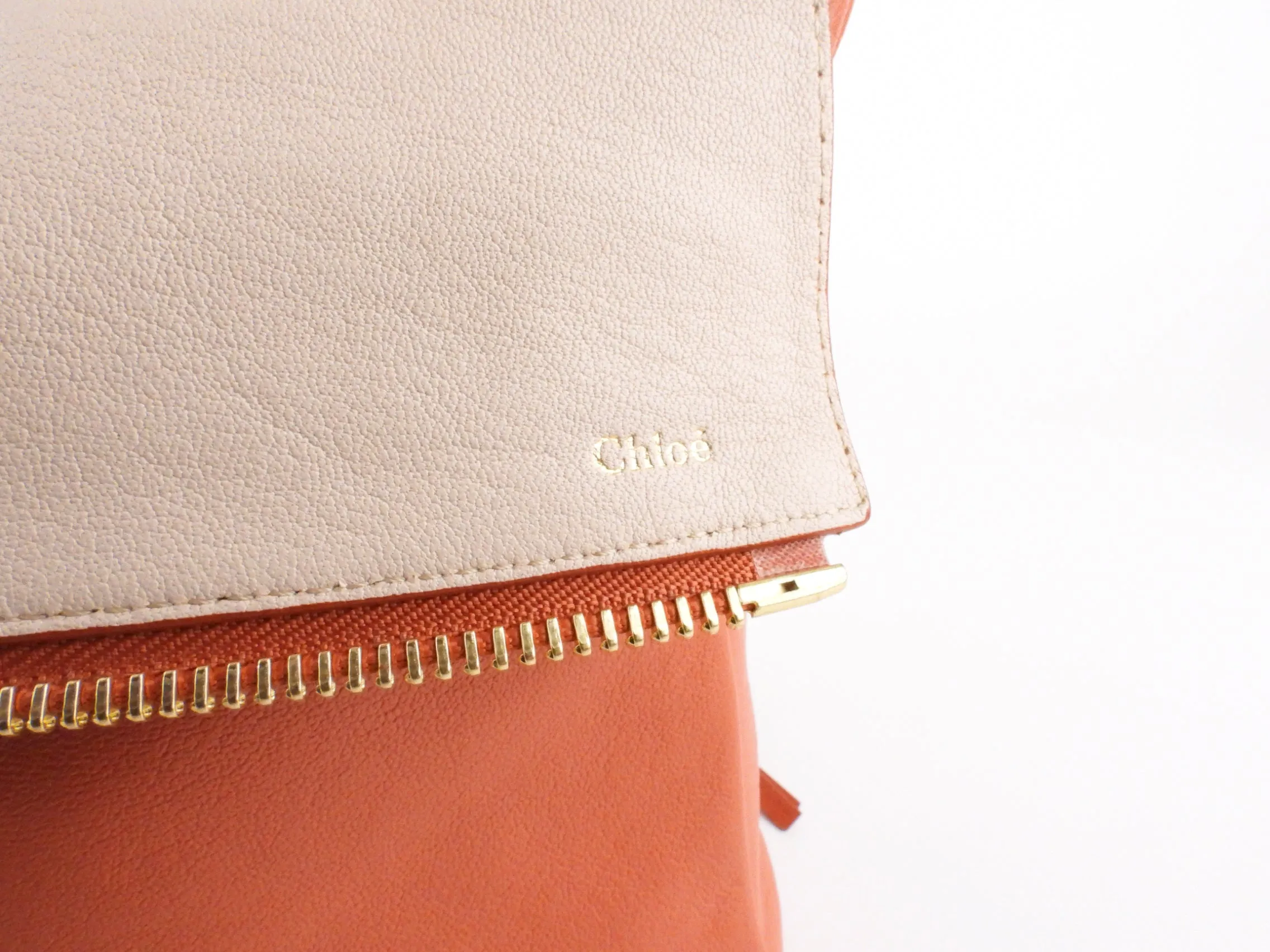 Chloe Orange Leather Vanessa Shoulder Bag