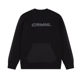 CRMNL' NYLON DETAIL SWEATSHIRT - BLACK