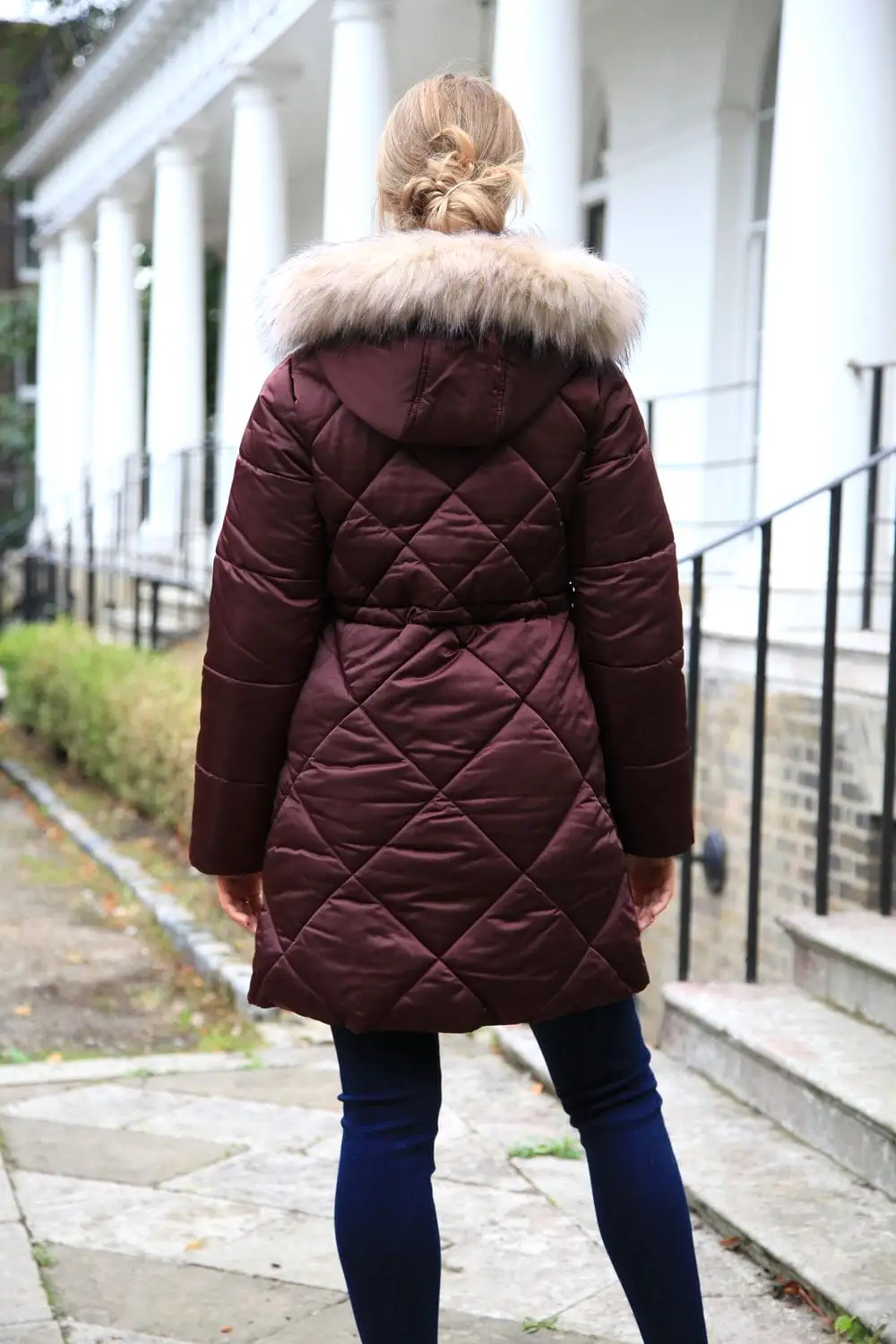 Double Second Lux Satin Long Puffer Coat