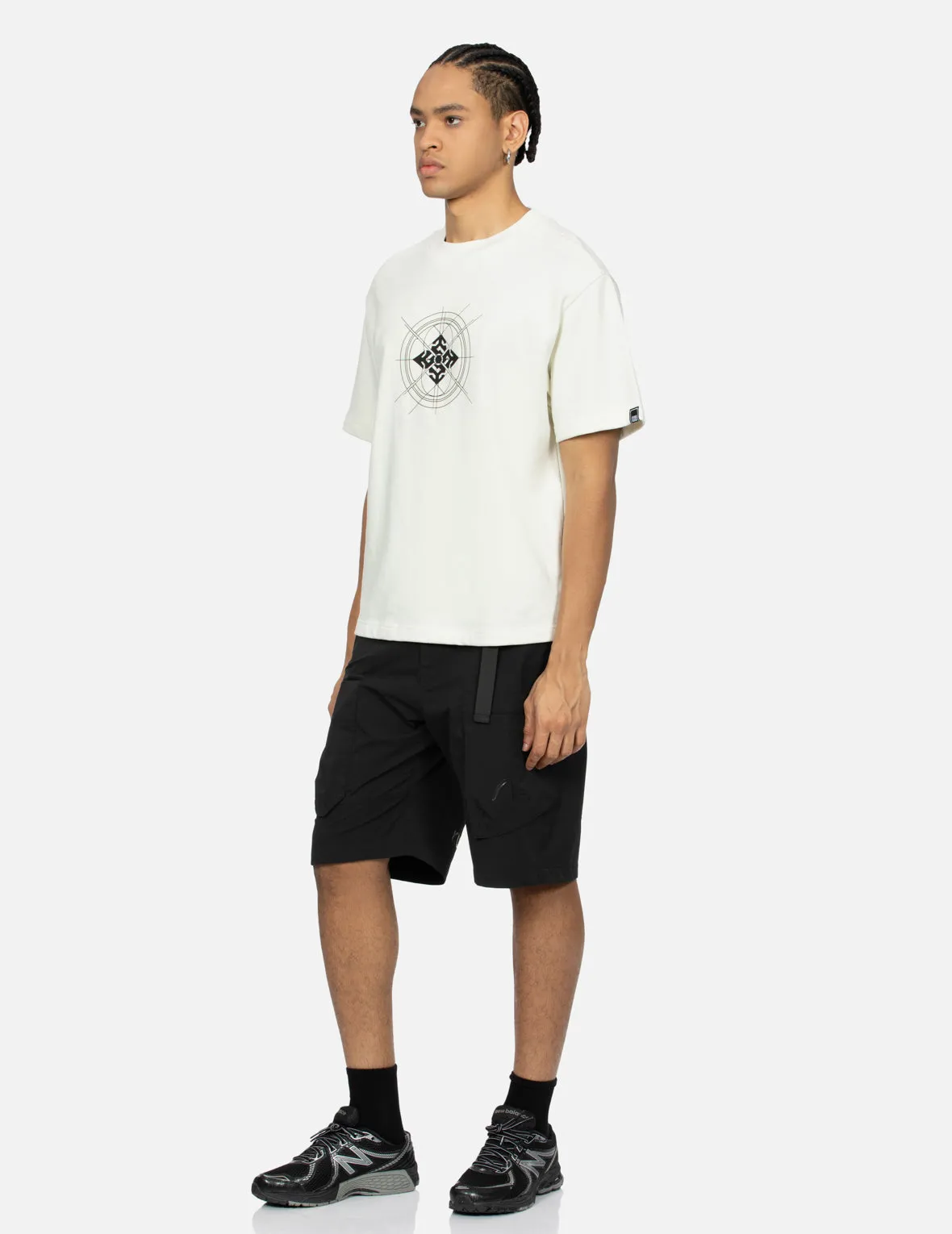 Dyed Reflective Multi-Print Regular Fit Cargo Shorts