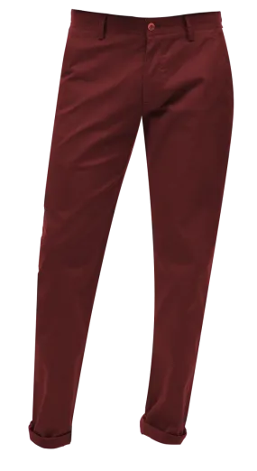 EJ Samuel Burgundy Chino Long Pants CHL01