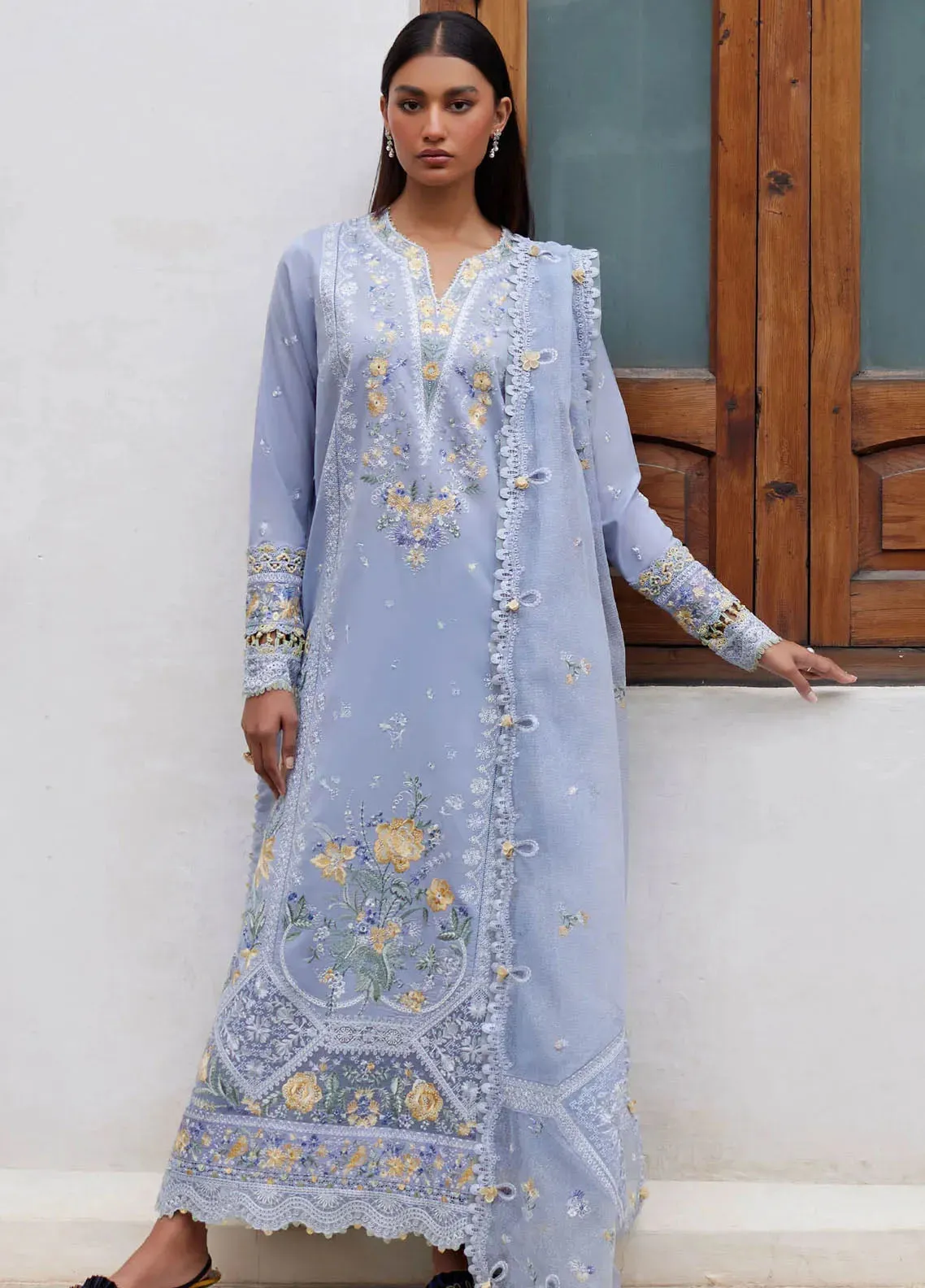 Elan Luxury Embroidered Lawn 3 Piece Unstitched Suit EL24LEL D-1A MINA