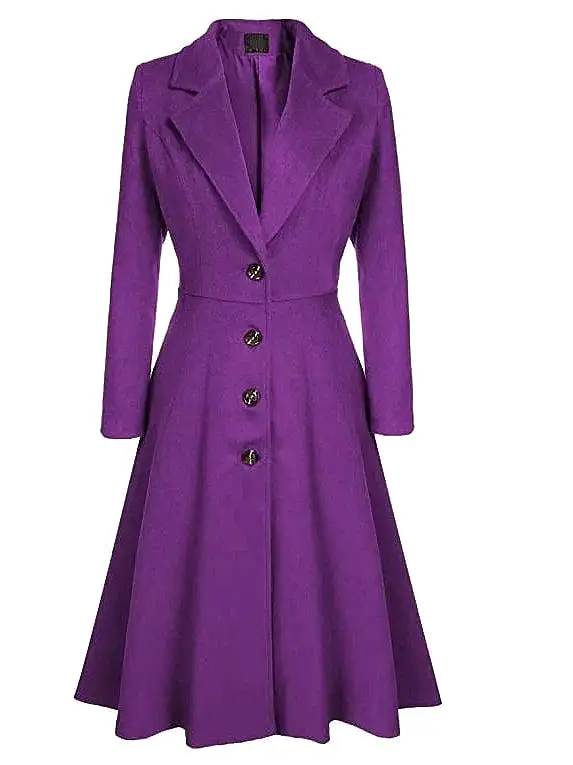 Elegant Women's Wool Blend Long Pea Coat for Winter