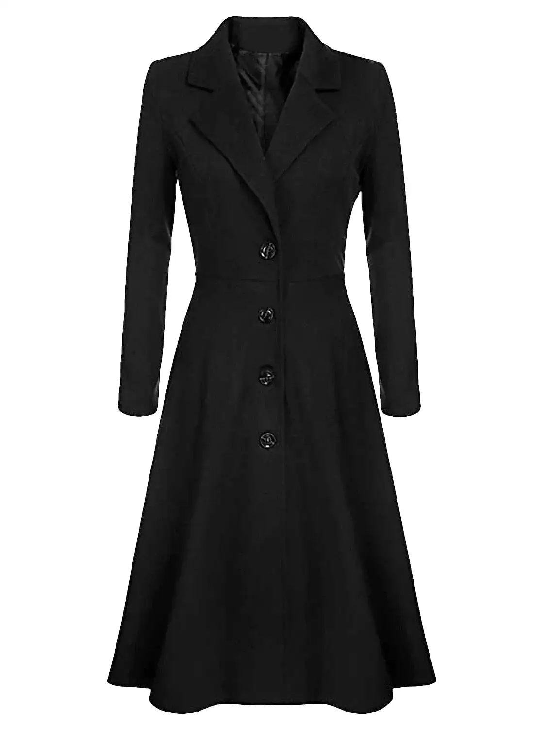 Elegant Women's Wool Blend Long Pea Coat for Winter