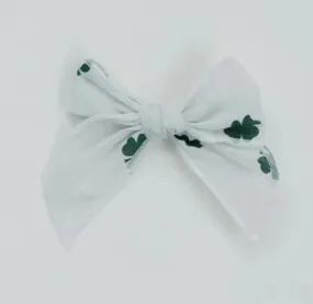 FOUR LEAF CLOVER COTTON BOW | NUDE NYLON