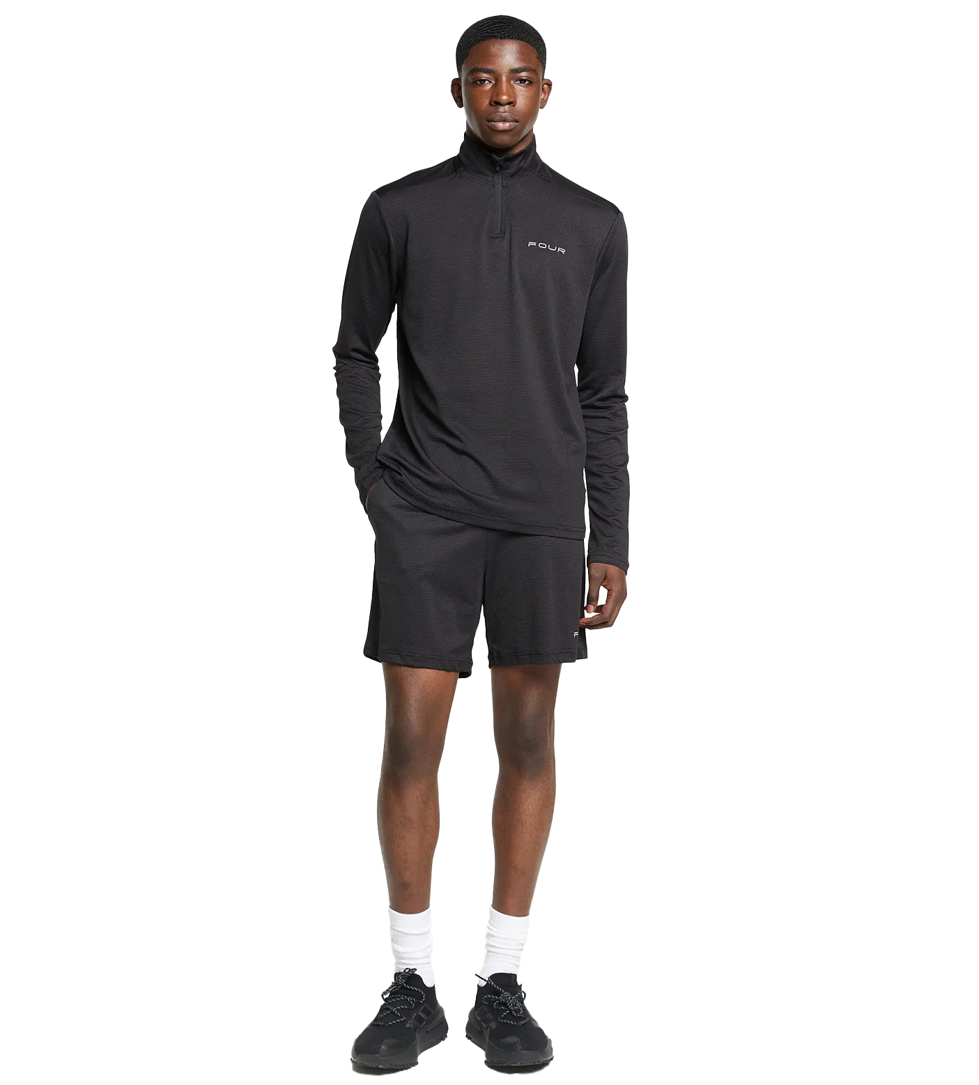 FOUR    Sportswear Half Zip Black