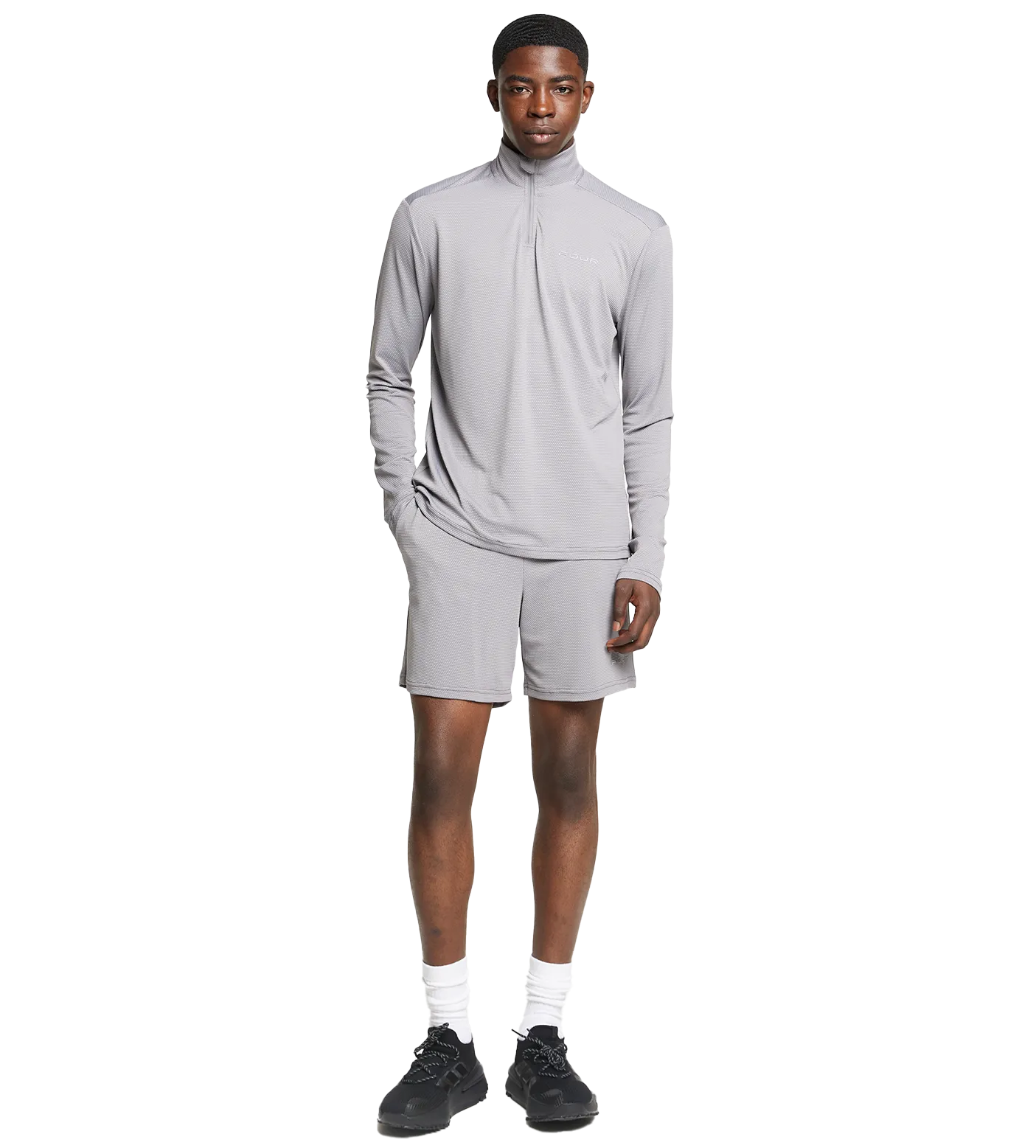 FOUR    Sportswear Half Zip Light Grey