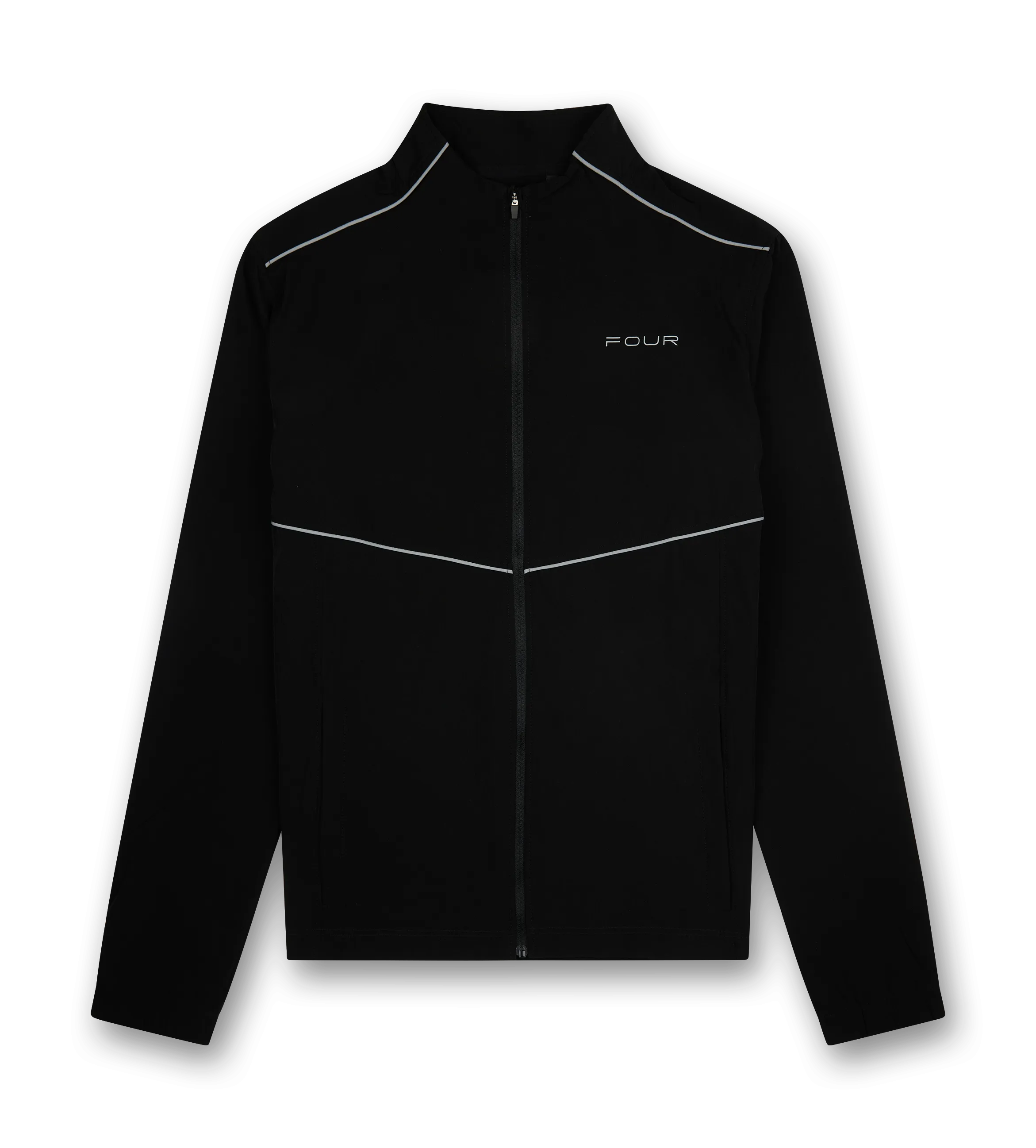 FOUR    Sportswear Reflective Track Jacket Black