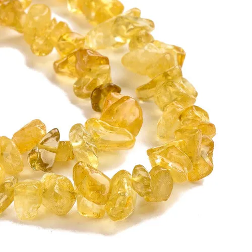 Gemstone Beads, Citrine, (Dyed & Heated), Natural, Free Form, Chip Strand, 3-16mm x 3-8mm