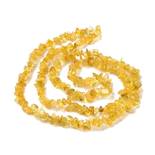 Gemstone Beads, Citrine, (Dyed & Heated), Natural, Free Form, Chip Strand, 3-16mm x 3-8mm