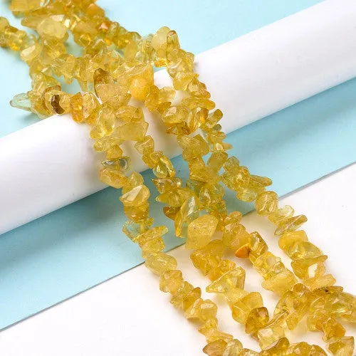 Gemstone Beads, Citrine, (Dyed & Heated), Natural, Free Form, Chip Strand, 3-16mm x 3-8mm