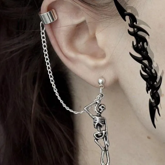 Gothic Personality Cool Hoop Earrings Dangle Cross